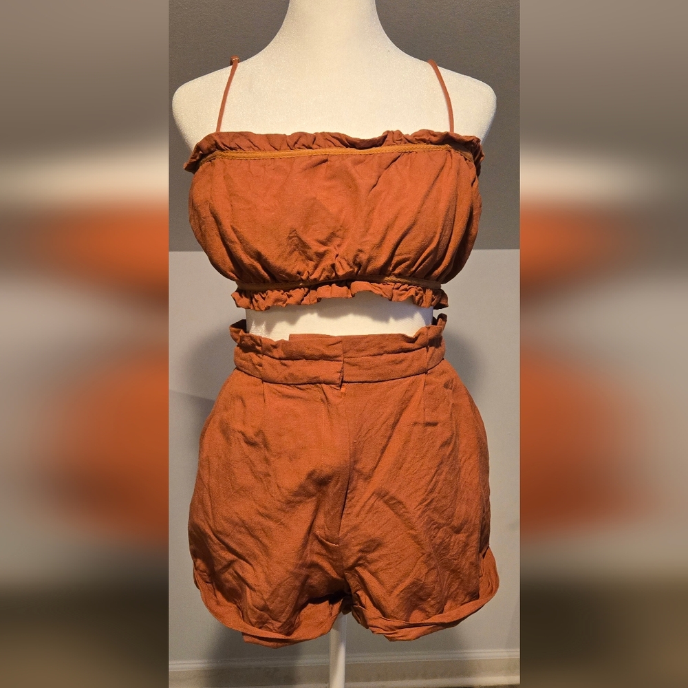 Petal and Pup 2 piece short set (linen blend)